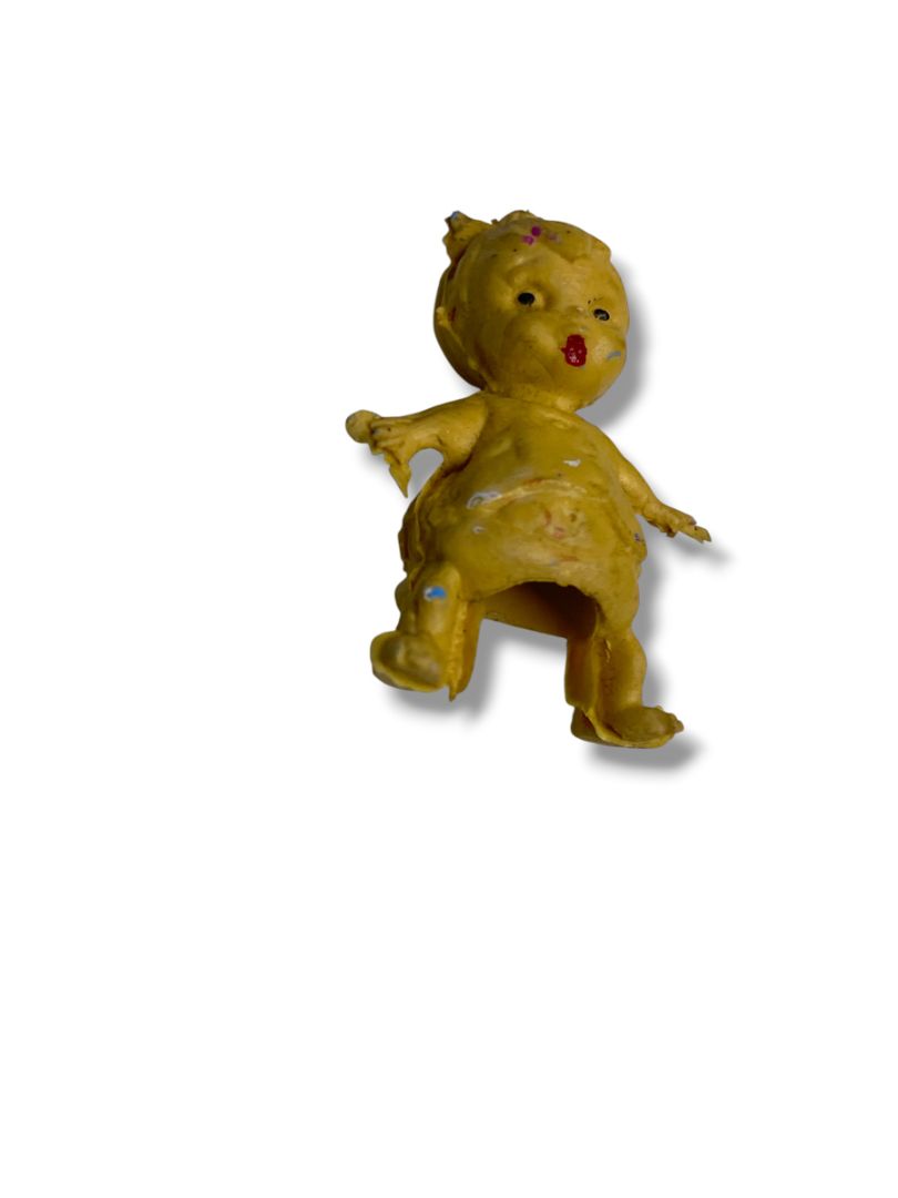 Vintage Creepy Baby Doll Girl Pencil Topper 1.2" Hong Kong