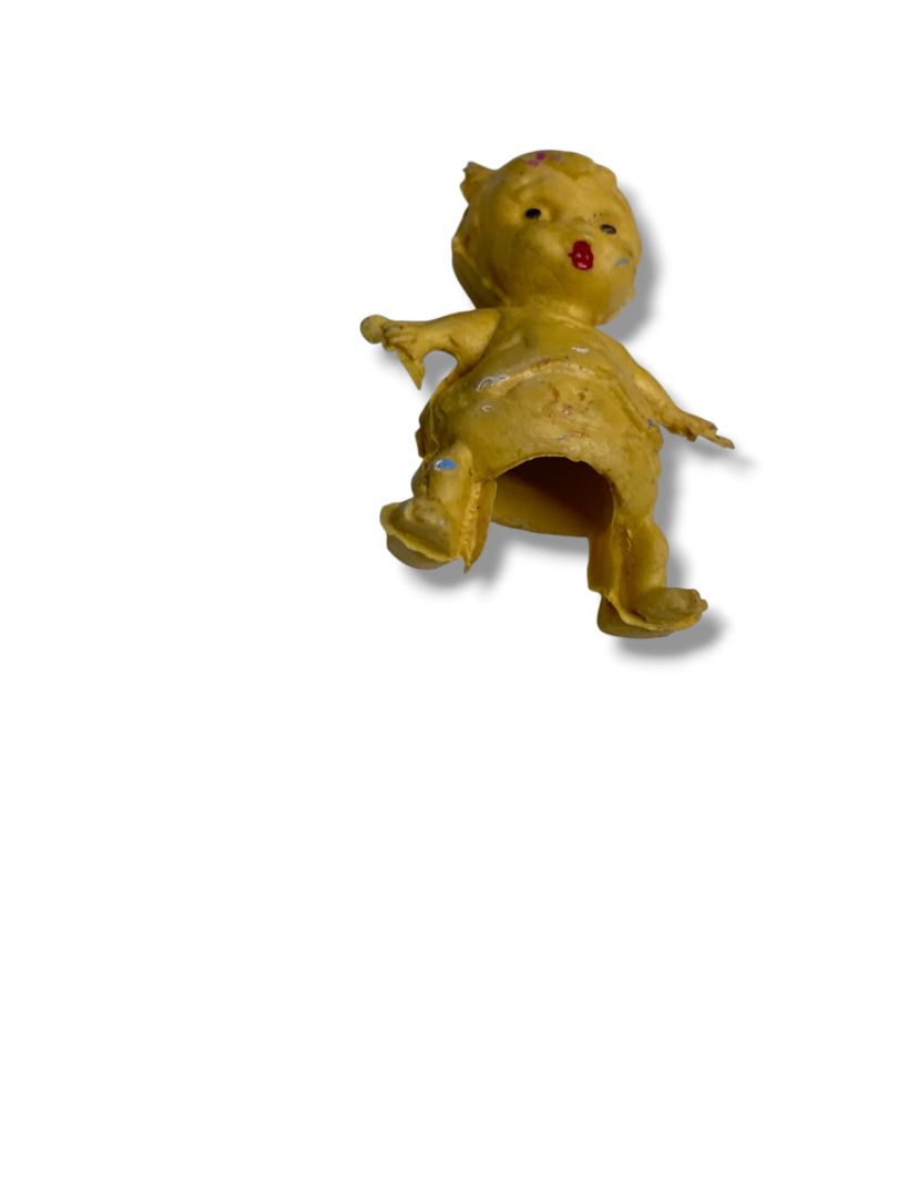 Vintage Creepy Baby Doll Girl Pencil Topper 1.2" Hong Kong