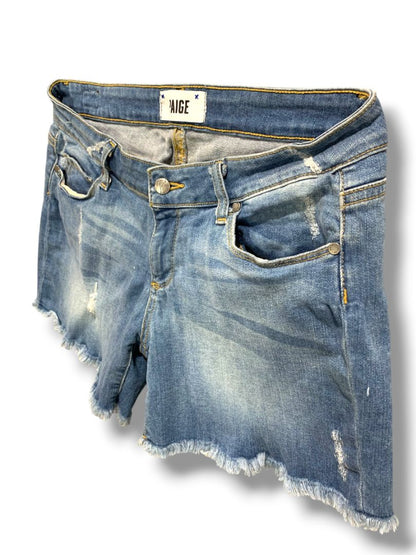 Size 26 Paige Womens Jean Shorts Distressed Denim 5" Inseam Raw Edge