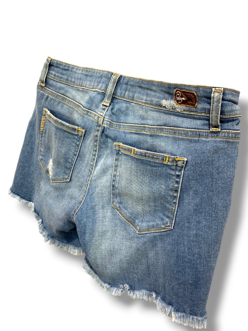 Size 26 Paige Womens Jean Shorts Distressed Denim 5" Inseam Raw Edge