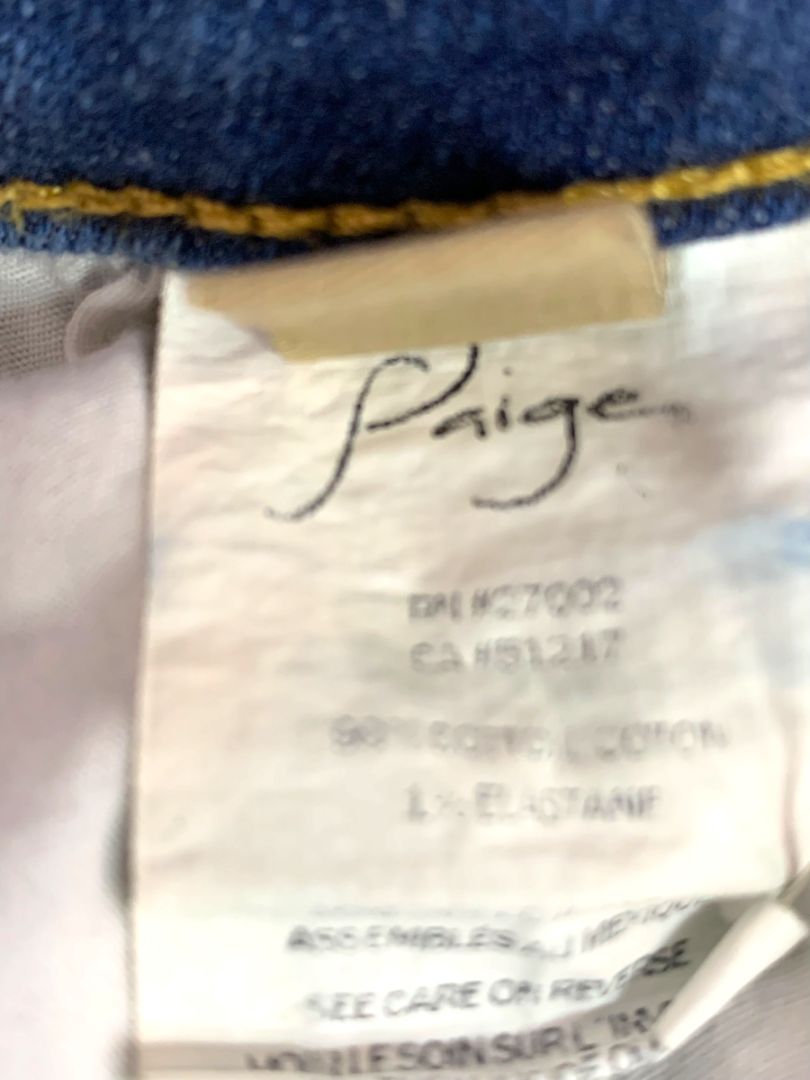 Size 26 Paige Womens Jean Shorts Distressed Denim 5" Inseam Raw Edge