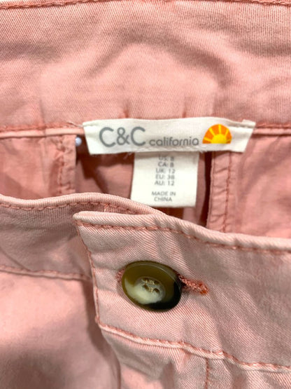 Size 8 C&C Californai Womens Pink Chino Shorts 6" Inseam