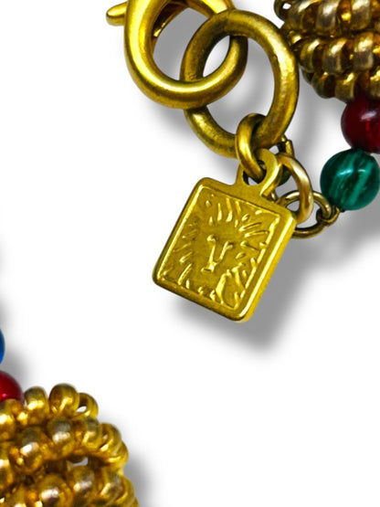 Anne Klein Beaded 38" Necklace Goldtone Jewel Tones