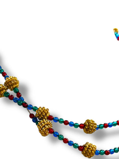 Anne Klein Beaded 38" Necklace Goldtone Jewel Tones