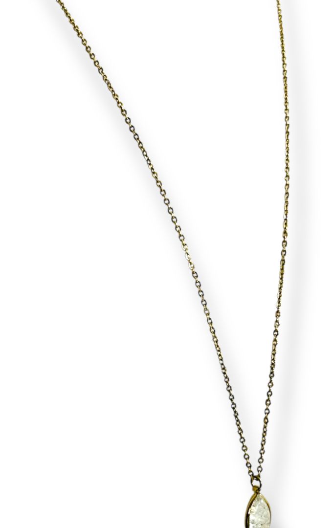 Loft Outlet Goldtone 32-35" Chain Necklace Pink Clear Pendant 2.5" Drop