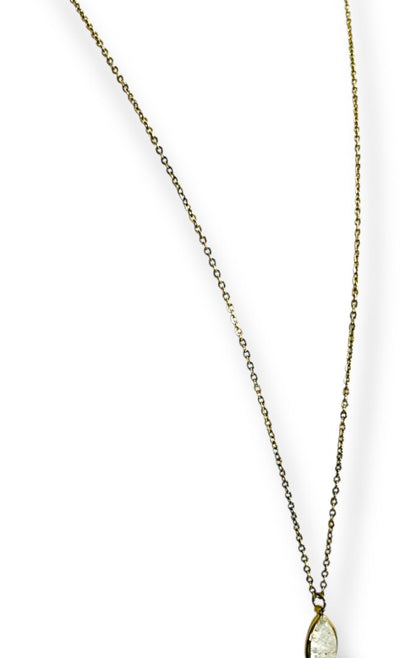 Loft Outlet Goldtone 32-35" Chain Necklace Pink Clear Pendant 2.5" Drop