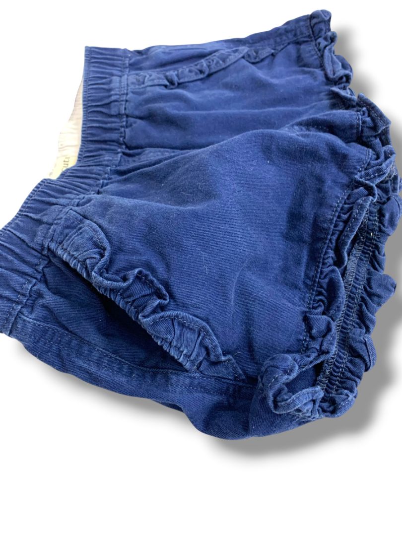 Size 5 Crewcuts J.Crew Kids Girls Navy Blue Shorts Ruffle Trim AW536 Pull On Twill