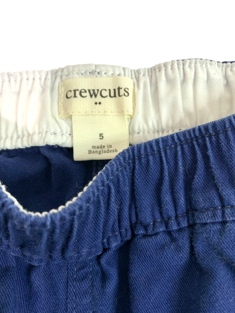 Size 5 Crewcuts J.Crew Kids Girls Navy Blue Shorts Ruffle Trim AW536 Pull On Twill