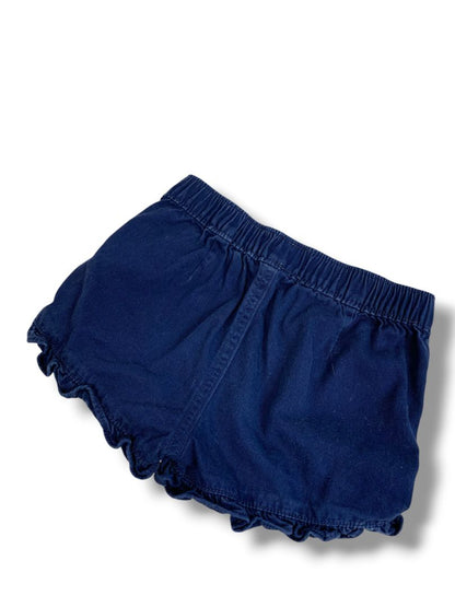 Size 5 Crewcuts J.Crew Kids Girls Navy Blue Shorts Ruffle Trim AW536 Pull On Twill