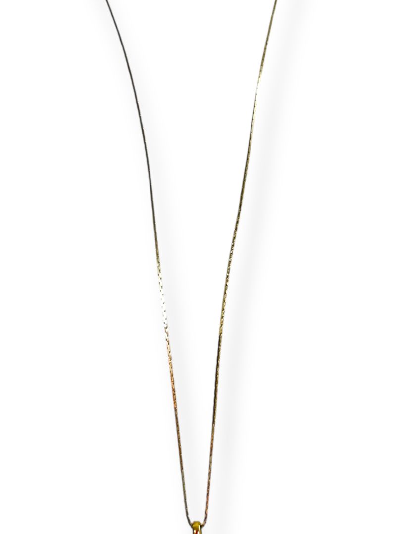 Ann Taylor Loft Goldtone Pink 1.5" Pendant Necklace 31-33" Chain