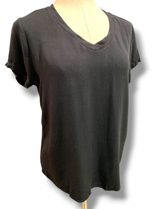 Medium Simply Blessed Womens Black V-Neck Tshirt Short Sleeve
