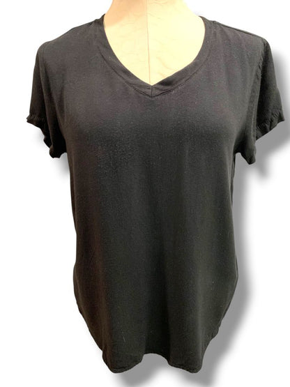 Medium Simply Blessed Womens Black V-Neck Tshirt Short Sleeve