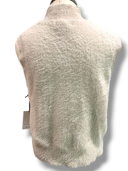 Large Bailey 44 Fuzzy Tan Sweater Sleeveless Mockneck Womens