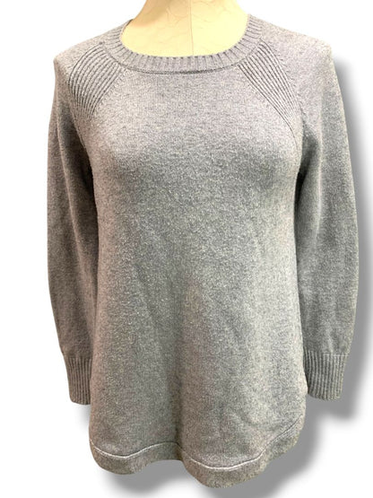 Medium Joan Vass Womens Gray Sweater Soft Crewneck