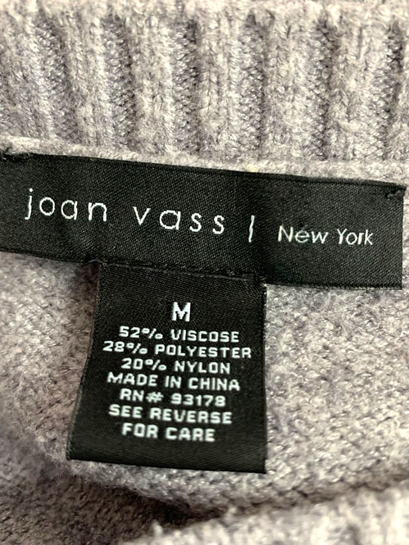Medium Joan Vass Womens Gray Sweater Soft Crewneck