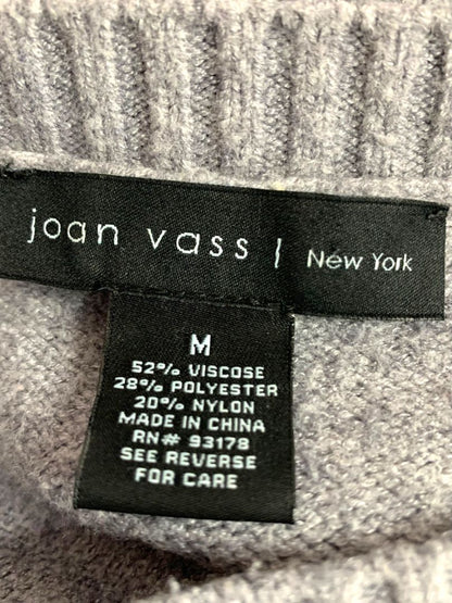 Medium Joan Vass Womens Gray Sweater Soft Crewneck