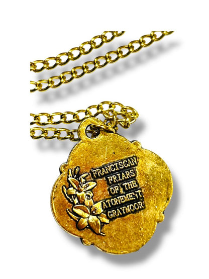 Lot of 2 Religious Medal Necklaces Mary St Anthony 20" Chains