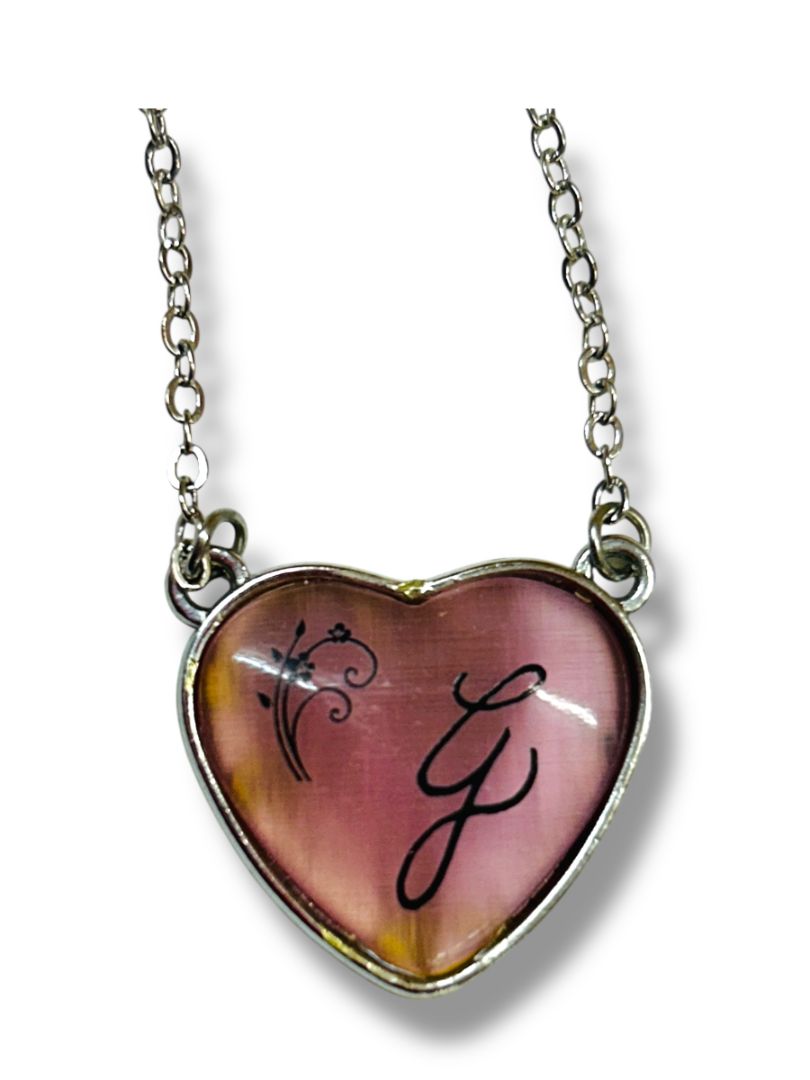 Lot of 2 Silvertone Heart Pendant Necklaces Pink Clear 16-18"
