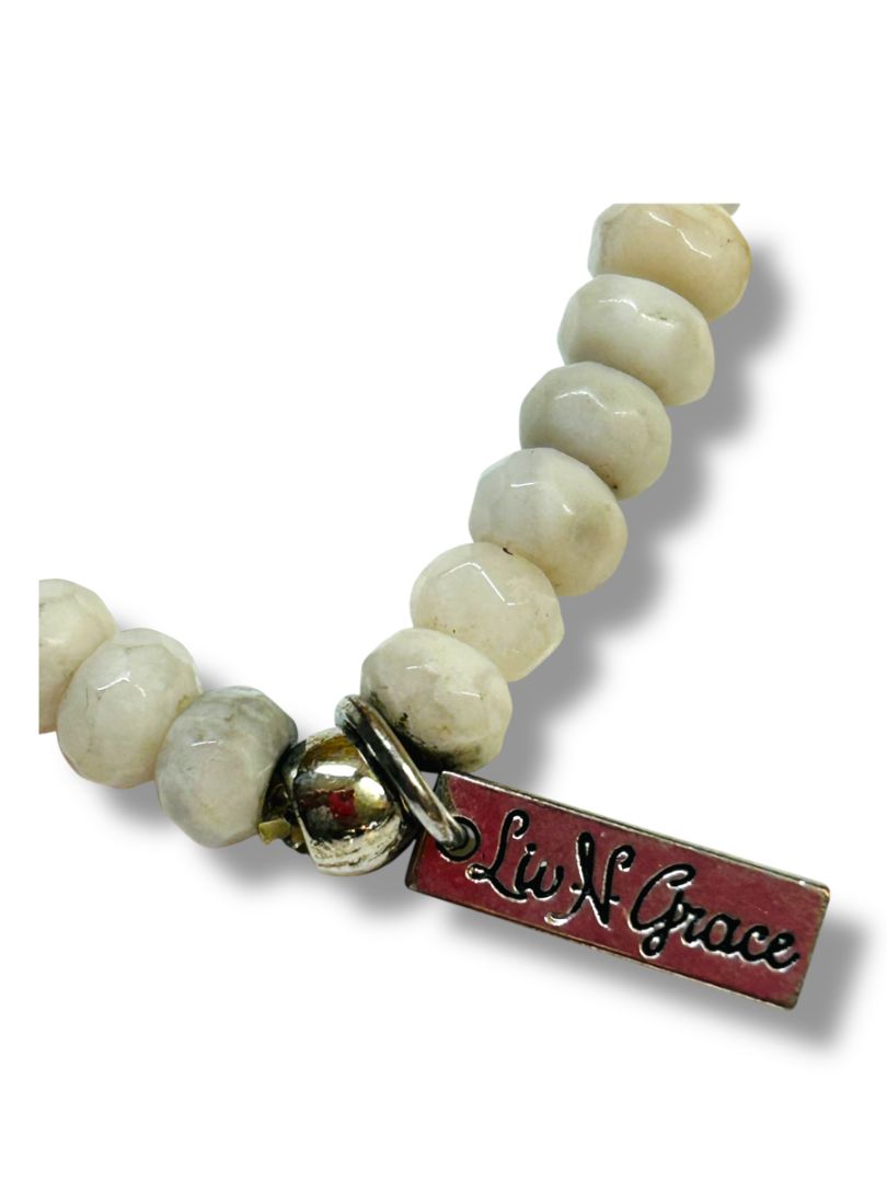 Liv N Grace Stretch Stone Beaded Bracelet Horseshoe Charm
