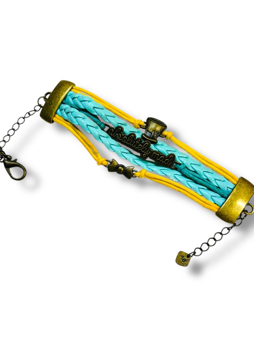 Ashley Bridget "Absolutely Mad" Teal Yellow 7.5-9" Bracelet