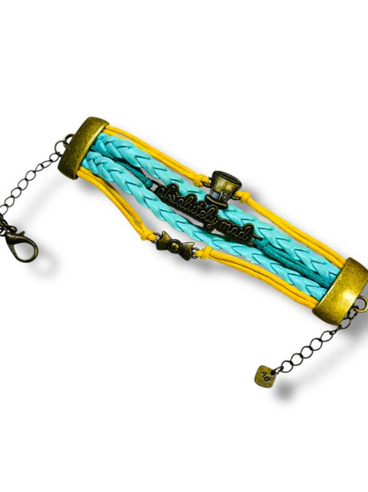 Ashley Bridget "Absolutely Mad" Teal Yellow 7.5-9" Bracelet