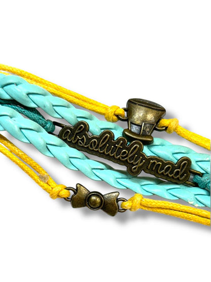 Ashley Bridget "Absolutely Mad" Teal Yellow 7.5-9" Bracelet
