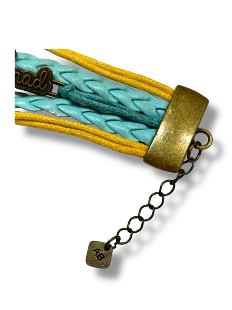 Ashley Bridget "Absolutely Mad" Teal Yellow 7.5-9" Bracelet