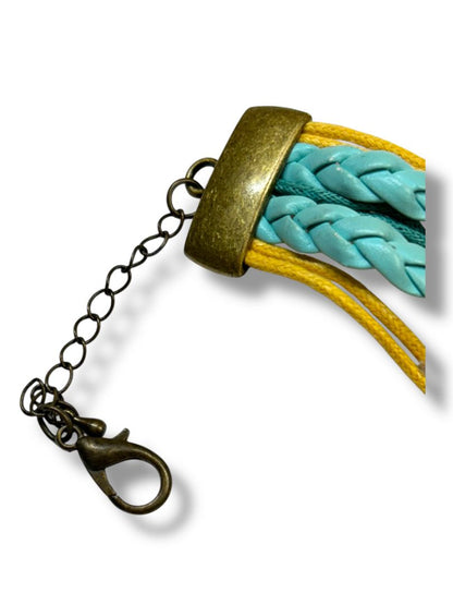 Ashley Bridget "Absolutely Mad" Teal Yellow 7.5-9" Bracelet