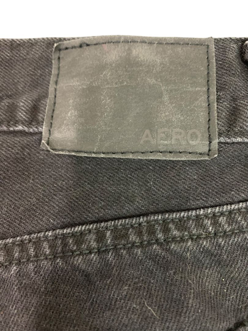 Size 0 Aeropostale Mom Short Distressed Black Jean Shorts Denim Womens