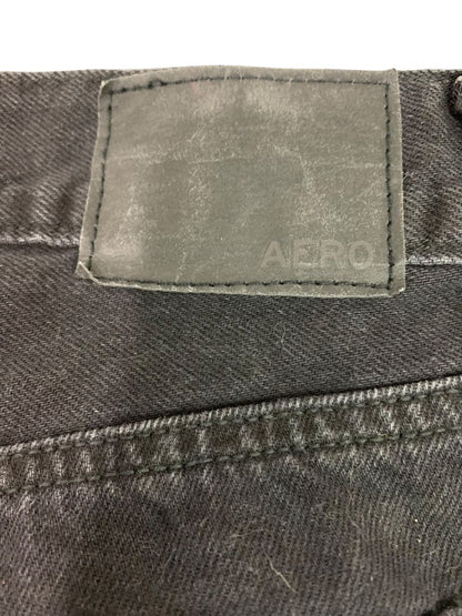 Size 0 Aeropostale Mom Short Distressed Black Jean Shorts Denim Womens