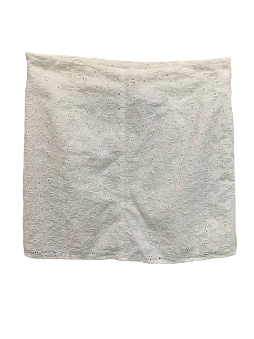 Small Forever 21 White Eyelet Mini Skirt Side Zip 14" Length