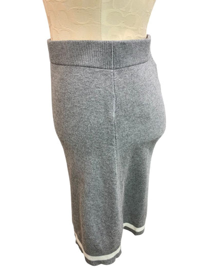 Small Sincerely Jules Sweater Knit Skirt New Gray Pull On Ivory Trim