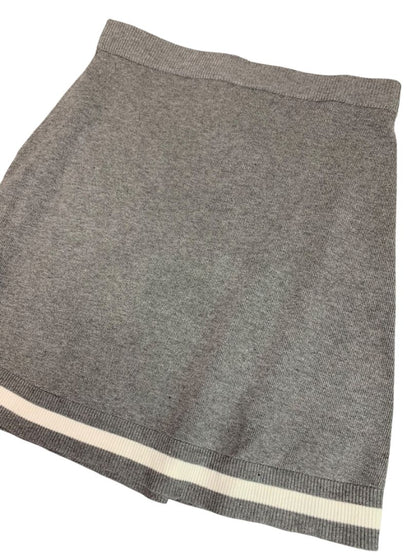 Small Sincerely Jules Sweater Knit Skirt New Gray Pull On Ivory Trim