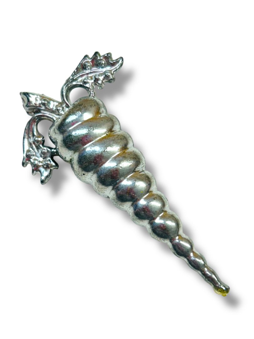 Vintage Silvertone Swirled Carrot Brooch 2.5" Gardener Gift
