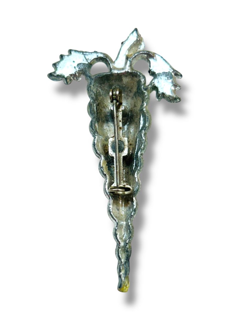 Vintage Silvertone Swirled Carrot Brooch 2.5" Gardener Gift