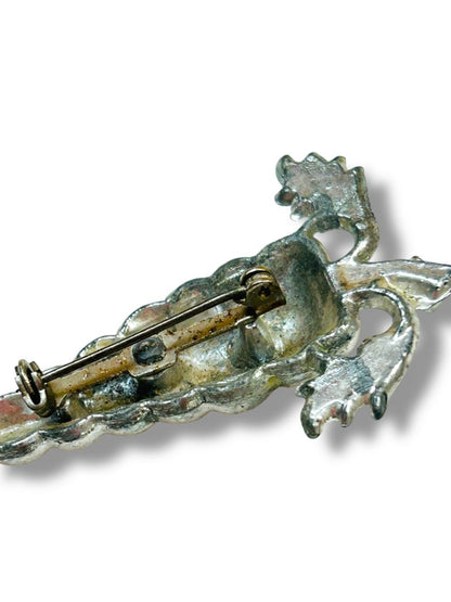 Vintage Silvertone Swirled Carrot Brooch 2.5" Gardener Gift