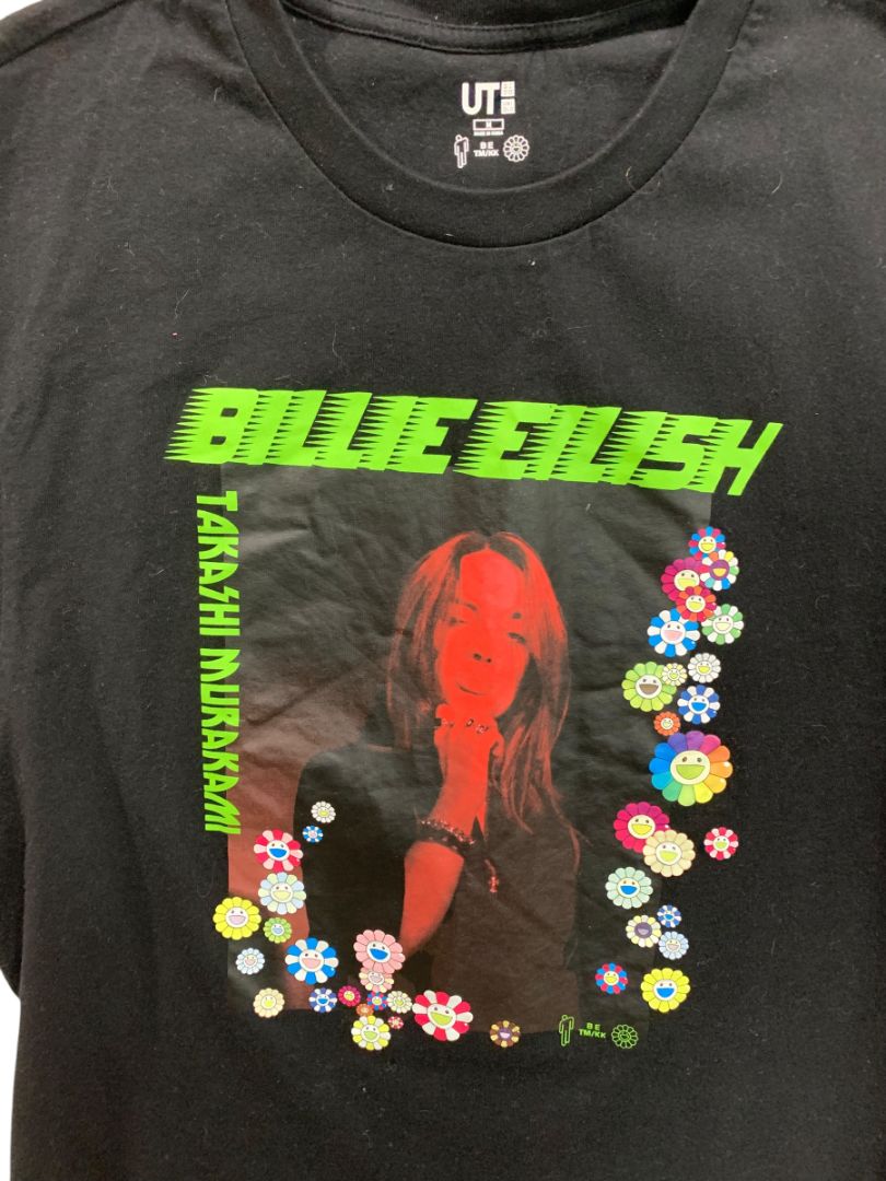 Medium Uniqlo UT Billie Eilish Takashi Murakami Womens Tshirt Black Neon