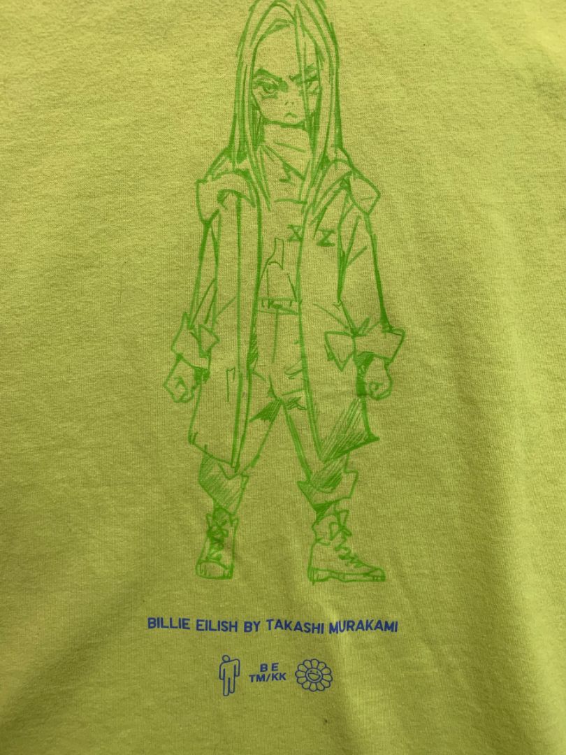 XS Uniqlo UT Billie Eilish Takashi Murakami Womens Tshirt Chartreuse