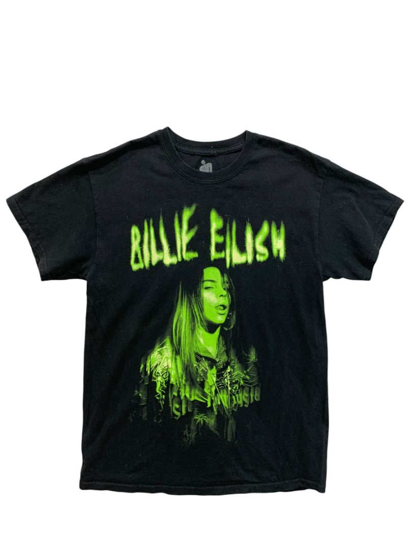 Medium Bille Eilish Black Short Sleeve Tshirt Womens Green Photo