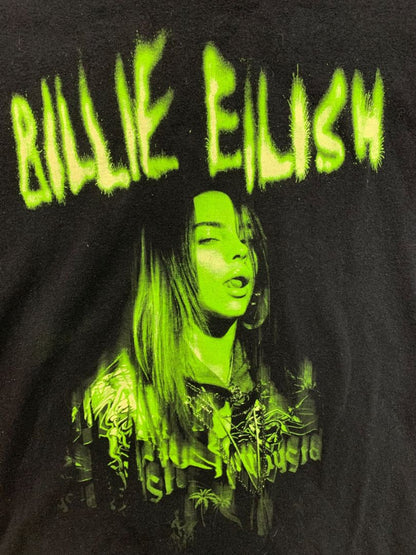 Medium Bille Eilish Black Short Sleeve Tshirt Womens Green Photo