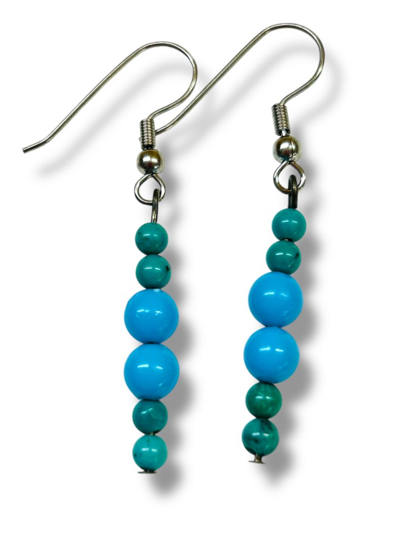 Lot of 2 Pair Earrings Drop Dangle Pierced 1.5-1.75" Fishhook