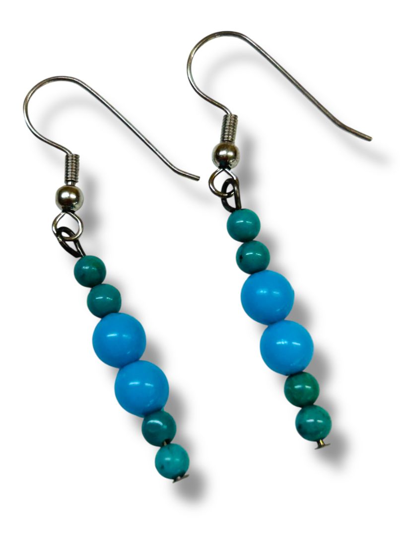 Lot of 2 Pair Earrings Drop Dangle Pierced 1.5-1.75" Fishhook