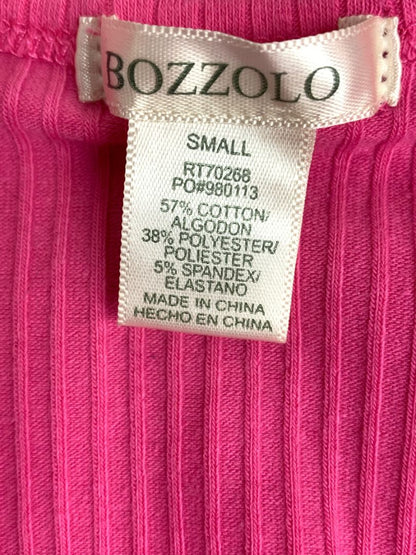 Small Bozzolo Womens Hot Pink Ribbed Cropped Tshirt