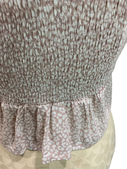 Small Urban Romantics Womens Floral Keyhole Neckline Flowy Crop Top