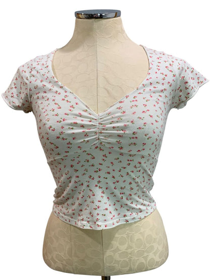 One Size Brandy Melville Womens Gina Top Retro Floral Print Shirt