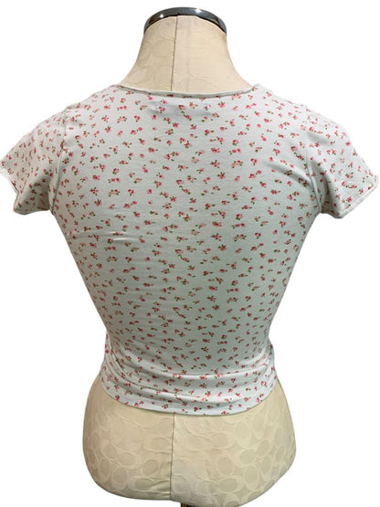 One Size Brandy Melville Womens Gina Top Retro Floral Print Shirt