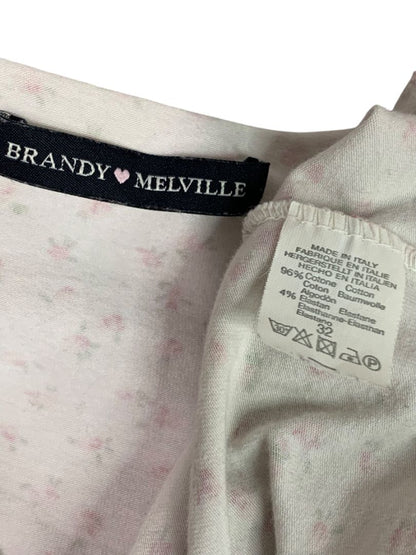 One Size Brandy Melville Womens Gina Top Retro Floral Print Shirt