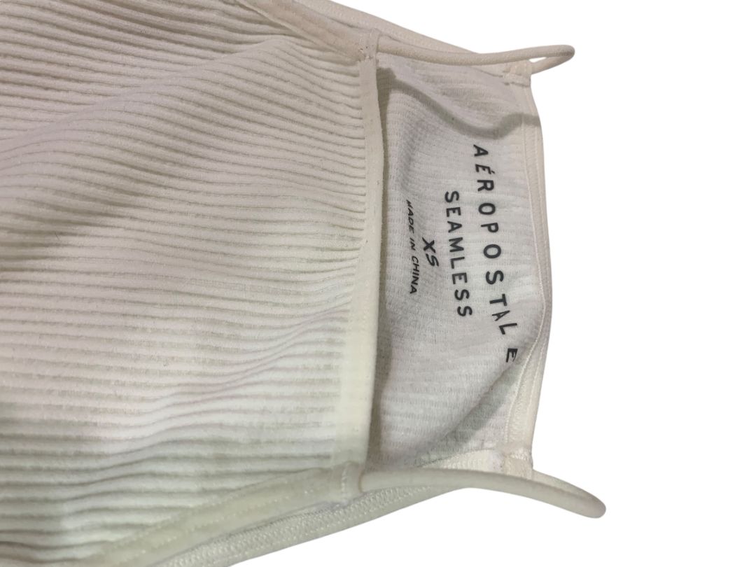 Size XS Aeropostale Womens Cream Ribbed Seamless Crop Cami