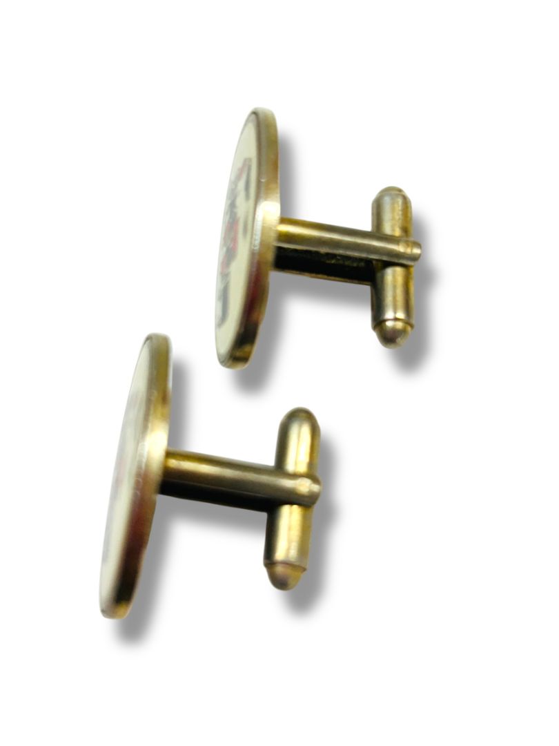 Vintage Cufflinks  Locomotive Train Enameled Pair