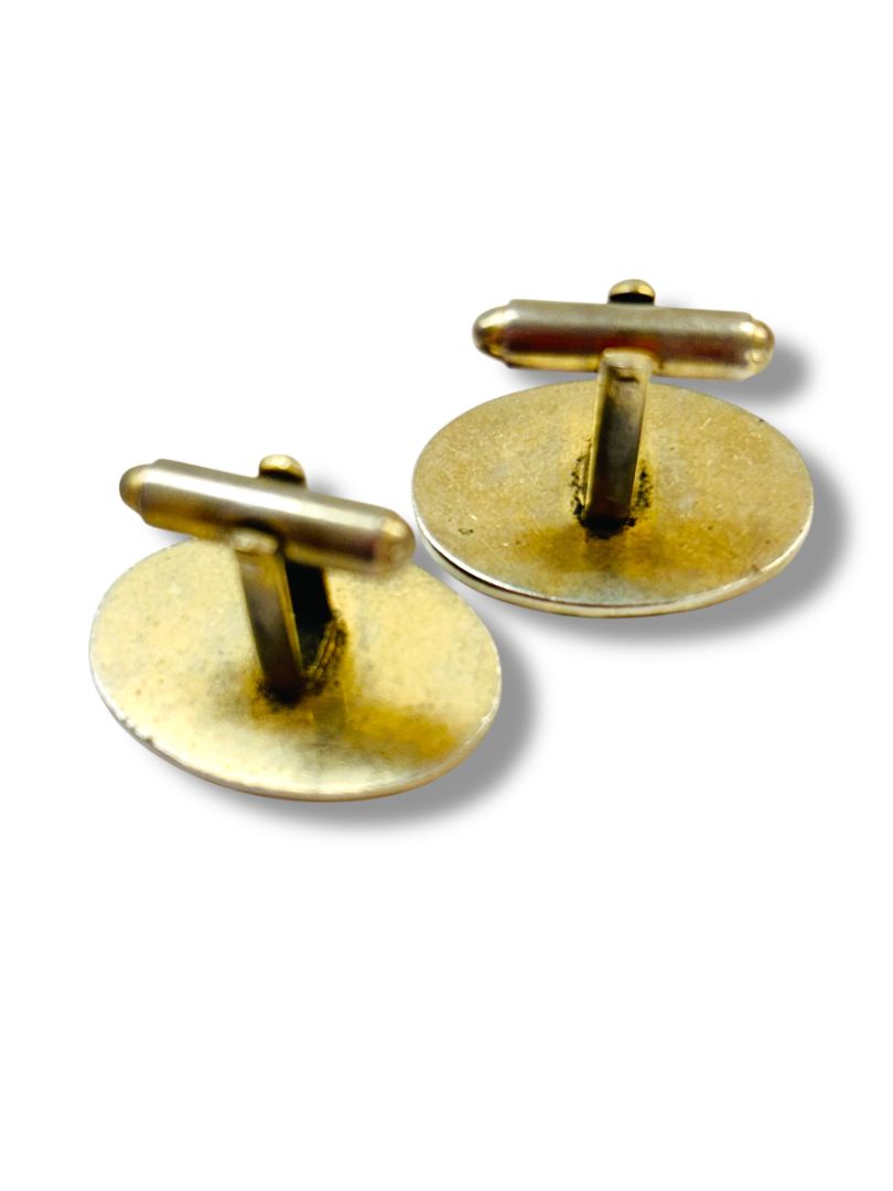 Vintage Cufflinks  Locomotive Train Enameled Pair